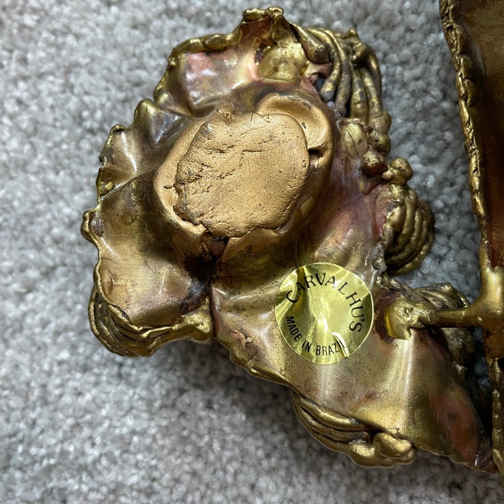🚚MOVING SALE Vintage 1970 Carvalhu's Brutalist Amethyst Brass & bronze Leather - Picture 9 of 16
